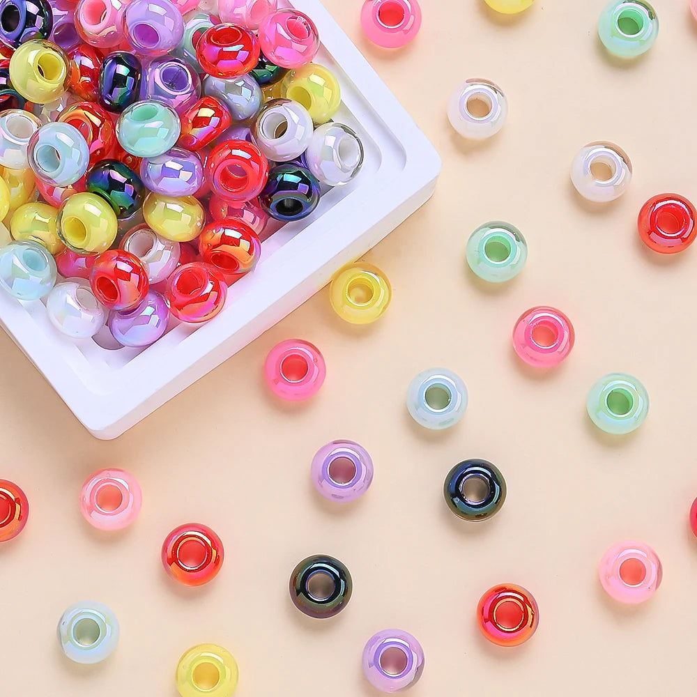 Multicolor Faceted Acrylic Spacer Beads for Jewelry Making