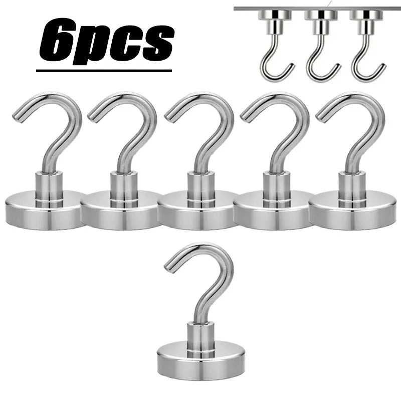 Magnetic Hooks for Metal Surfaces (5-Pack)