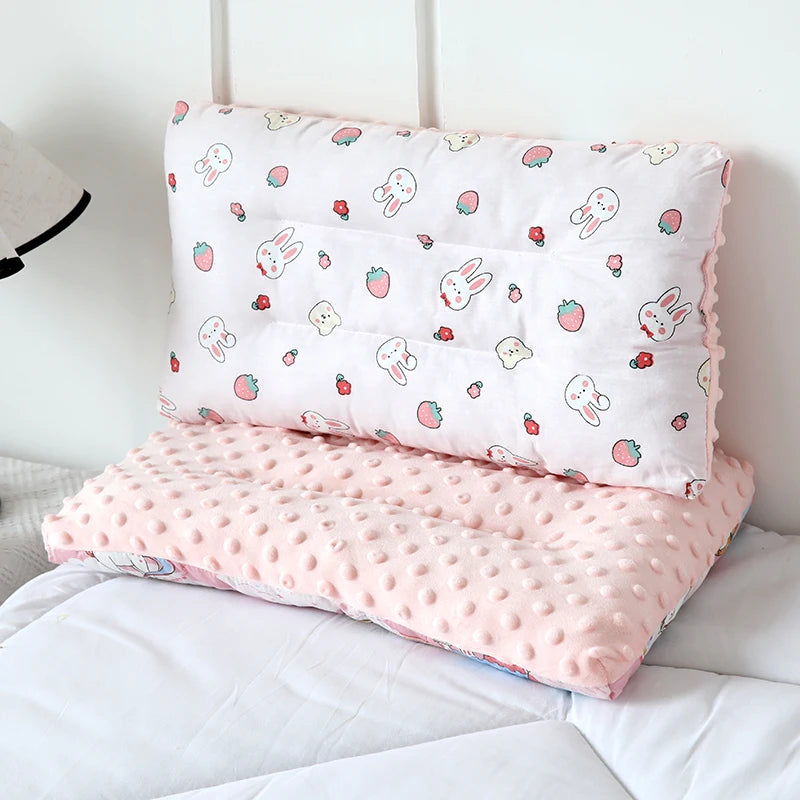 Reversible Baby Pillow with Cartoon Animal Patterns