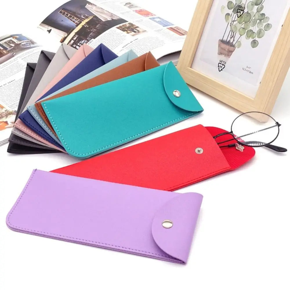 PU Leather Glasses Case with Magnetic Snap Closure
