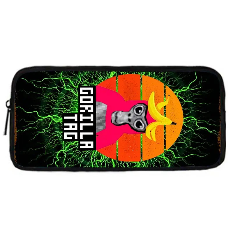 Cartoon Gorilla Kids School Backpack Set with Lunch Bag and Pencil Case