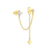 Aretes de Plata de Ley 925 con CZ y Borla de Cadena