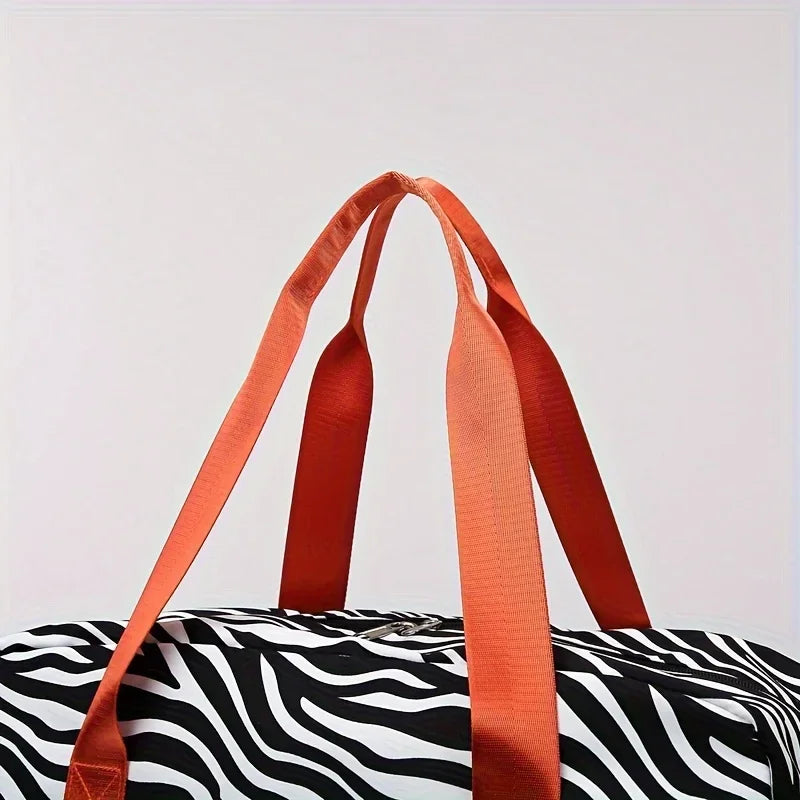 Animal Print Travel Duffle Bag with Shoe Compartment