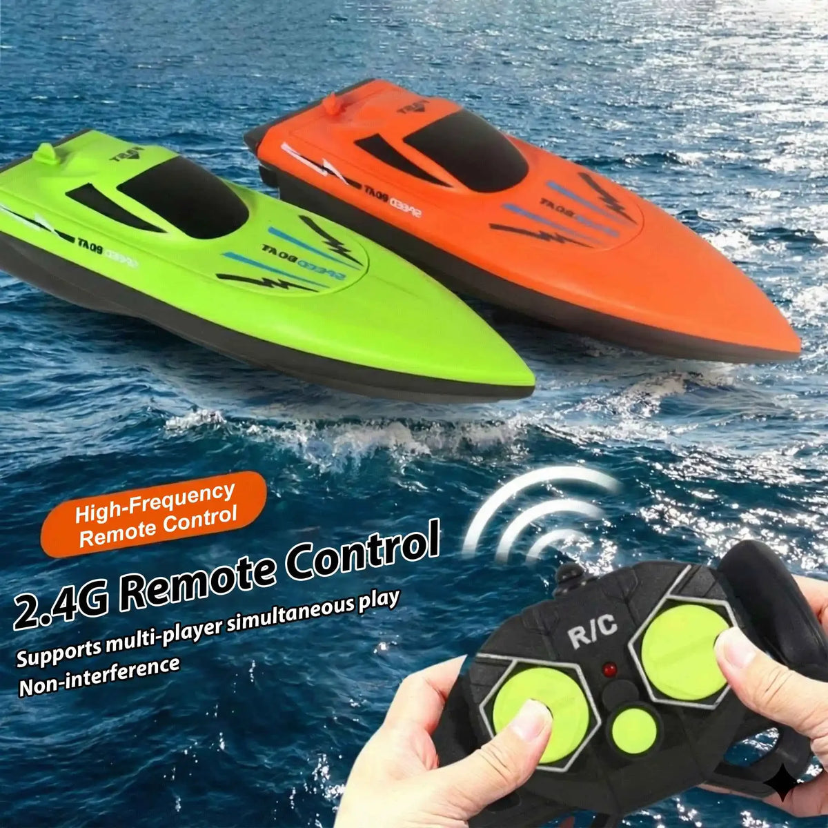 High-Speed Remote Control Boat with Dual Propellers