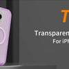 Transparent TRIAD phone case for iPhone 16 Pro Max in light purple color.