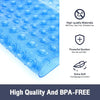 Blue non-slip shower mat with suction cups for bathtub and bathroom floor