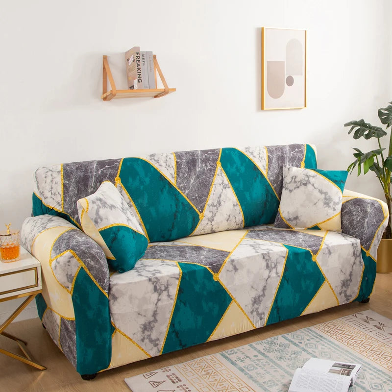 Stretch Floral Sofa Cover with Anti-Slip Grip
