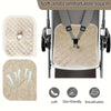 A soft and comfortable quilted baby seat pad for strollers and car seats shown with features like being soft, skin-friendly, 