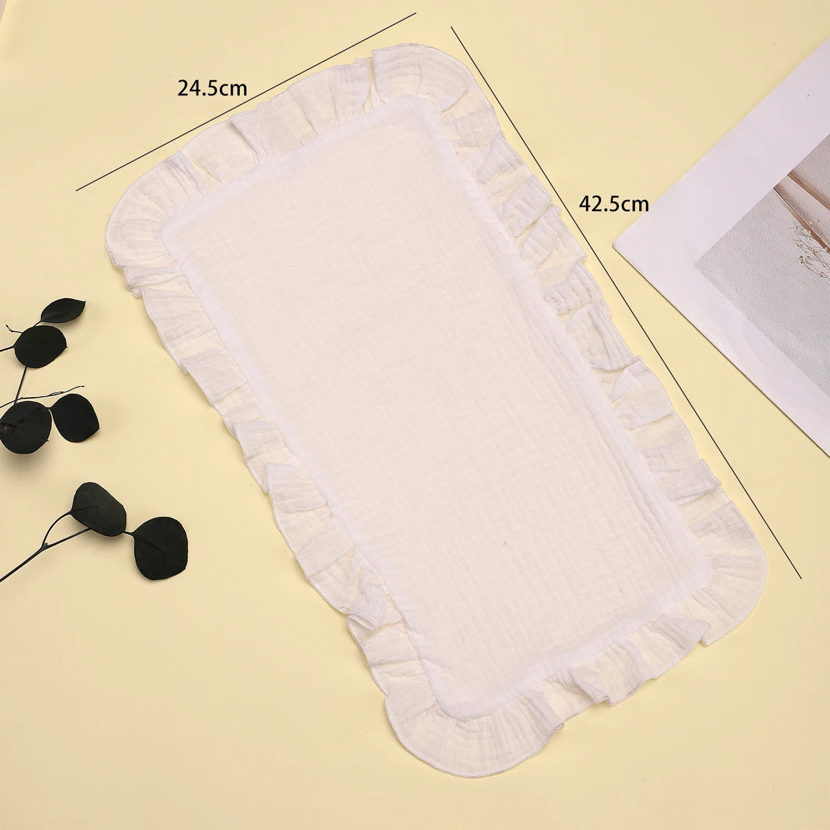 Soft Muslin Gauze Burp Cloths with Ruffle Trim (4-Pack)