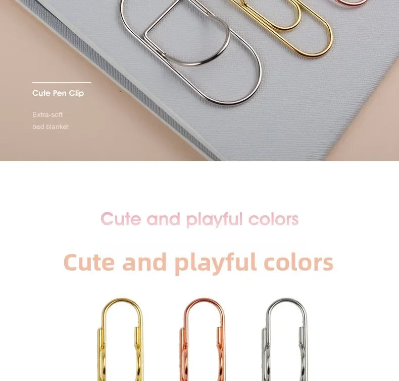 Heart-Shaped Metal Pen Clips for Notebooks and Journals