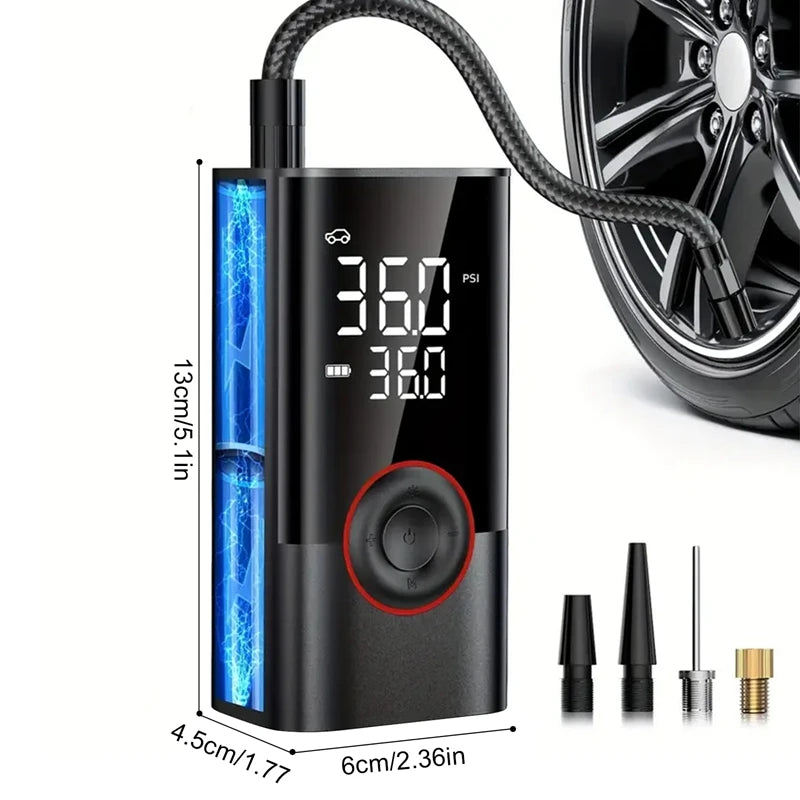 Cordless Rechargeable Tire Inflator with Digital Pressure Gauge