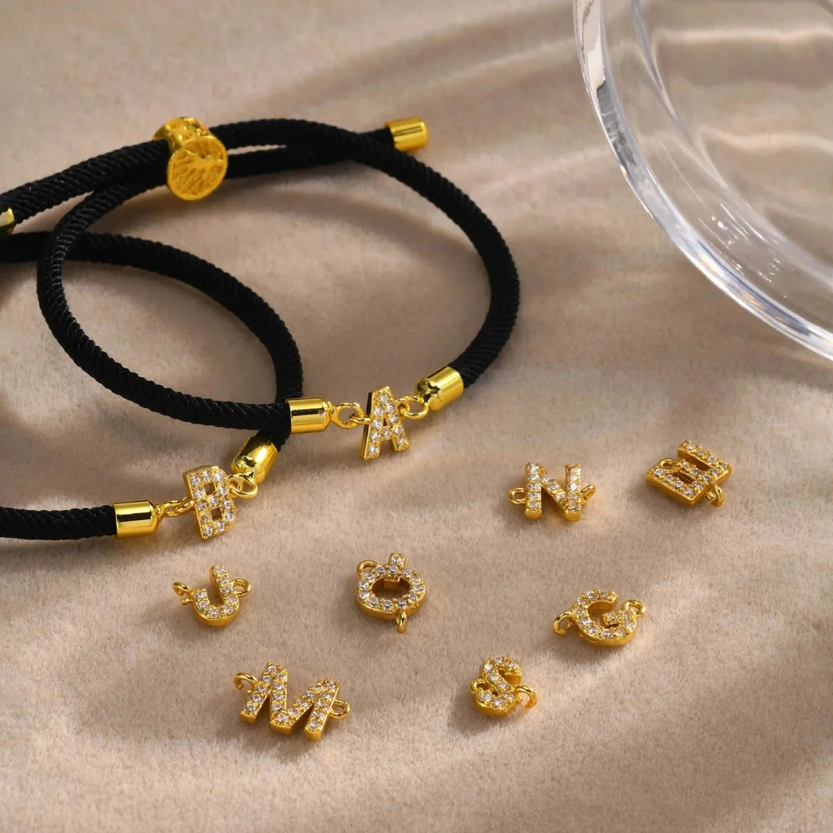 Bracelet à Charme de Lettre Ajustable