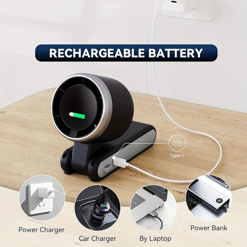 Foldable Portable Turbo Handheld Fan with Digital Display