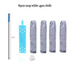 Set of four 85cm mop white cloths and a telescopic duster brush for cleaning