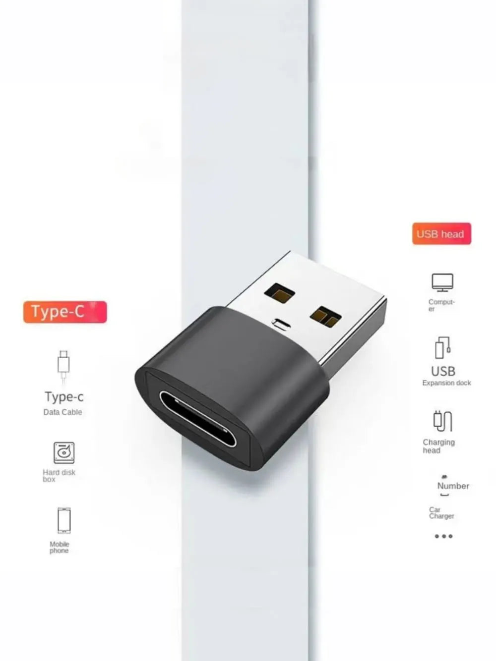 USB to USB-C Adapter Set (8-Pack) | Universal Type-C Conversion Kit