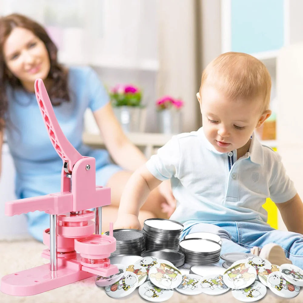 Multi-Size Button Maker Machine with 300 Button Parts Kit