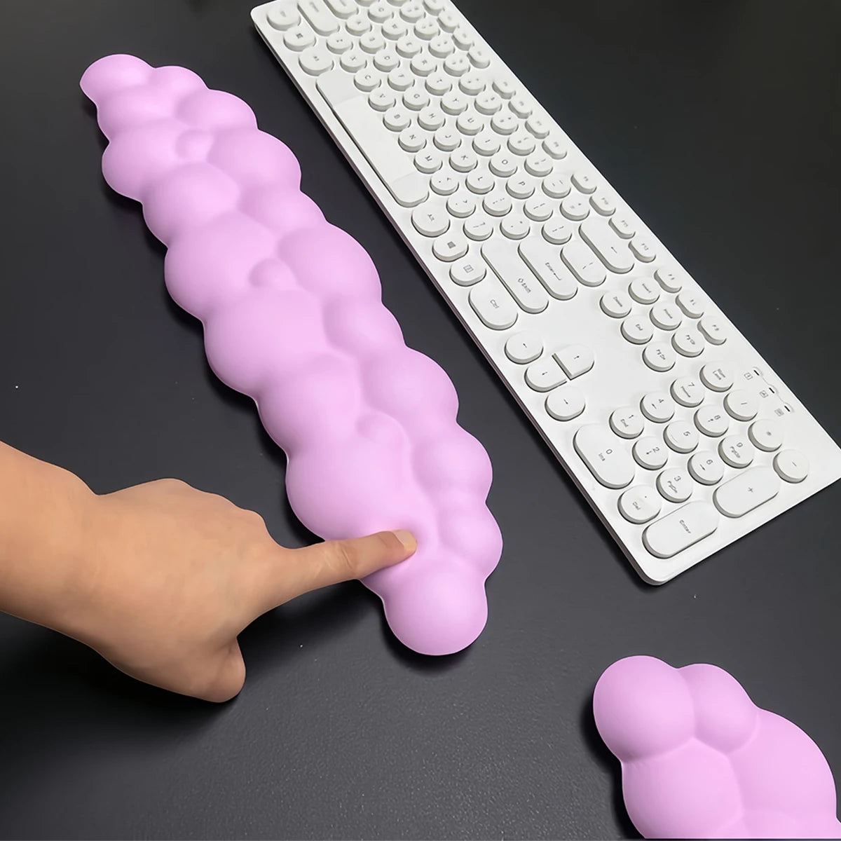 Cloud Wrist Rest Set with Floral Coaster and Non-Slip Base