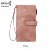 Vintage RFID-Blocking Long Wallet with Wristlet Strap
