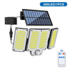 Triple-Head Solar LED Flood Light with Motion Sensor and Remote Control