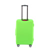 A bright lime green elastic travel luggage cover for a suitcase.