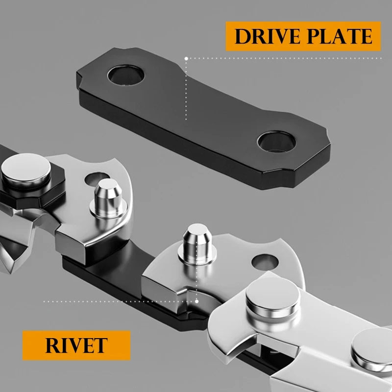 Close-up view of a drive plate and rivet components for replacement chainsaw chainsaws