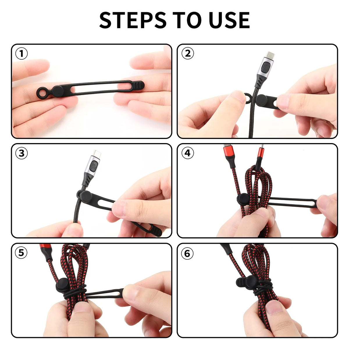 Reusable Silicone Cable Ties for Cord Organization