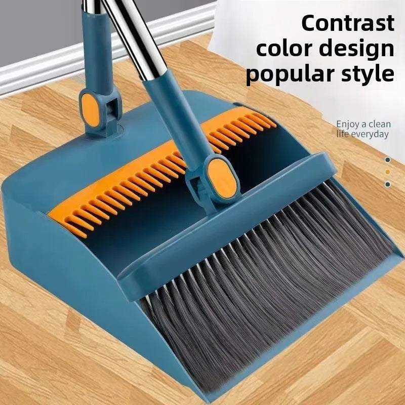 Long-Handle Broom and Dustpan Set
