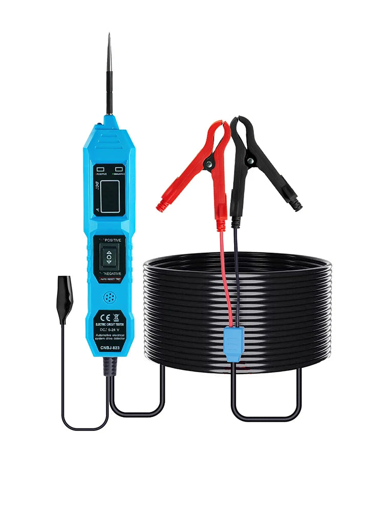 Automotive Circuit Tester with Digital Voltage Display and LED Probe