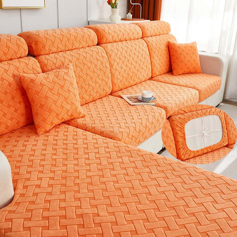 Jacquard Plush Sofa Cover