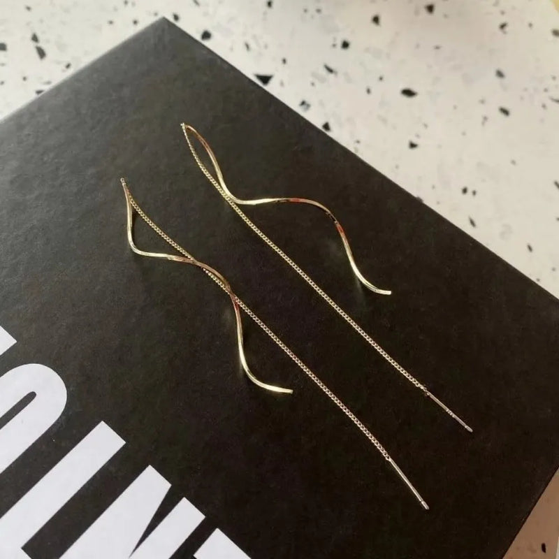 Long Chain Threader Earrings