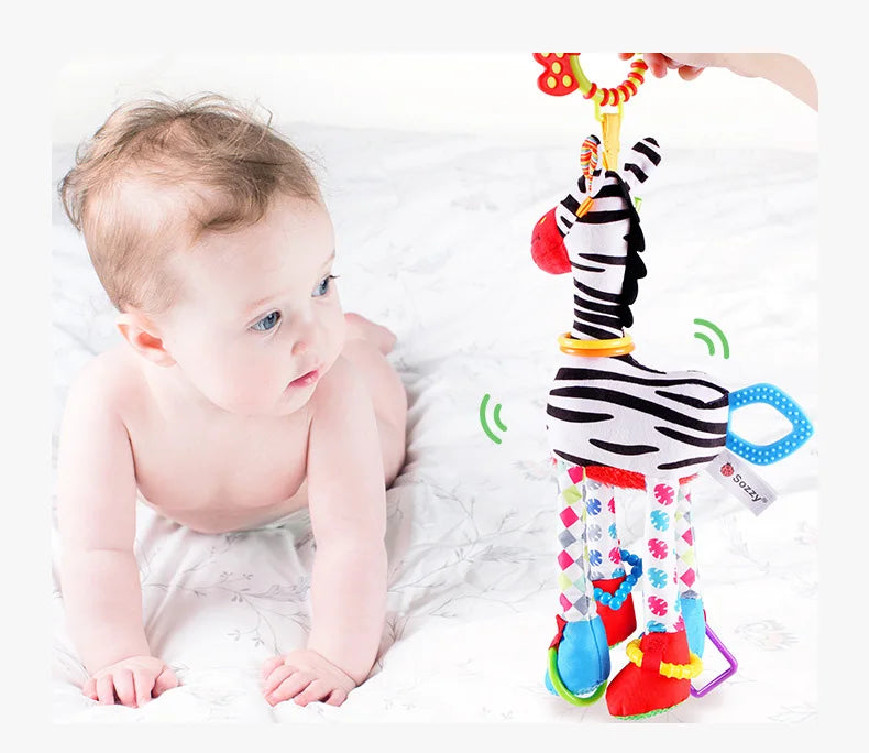 Musical Plush Animal Rattle & Teether Toy for Babies