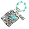 Silicone Bead Bracelet with Leather Card Holder and Tassel