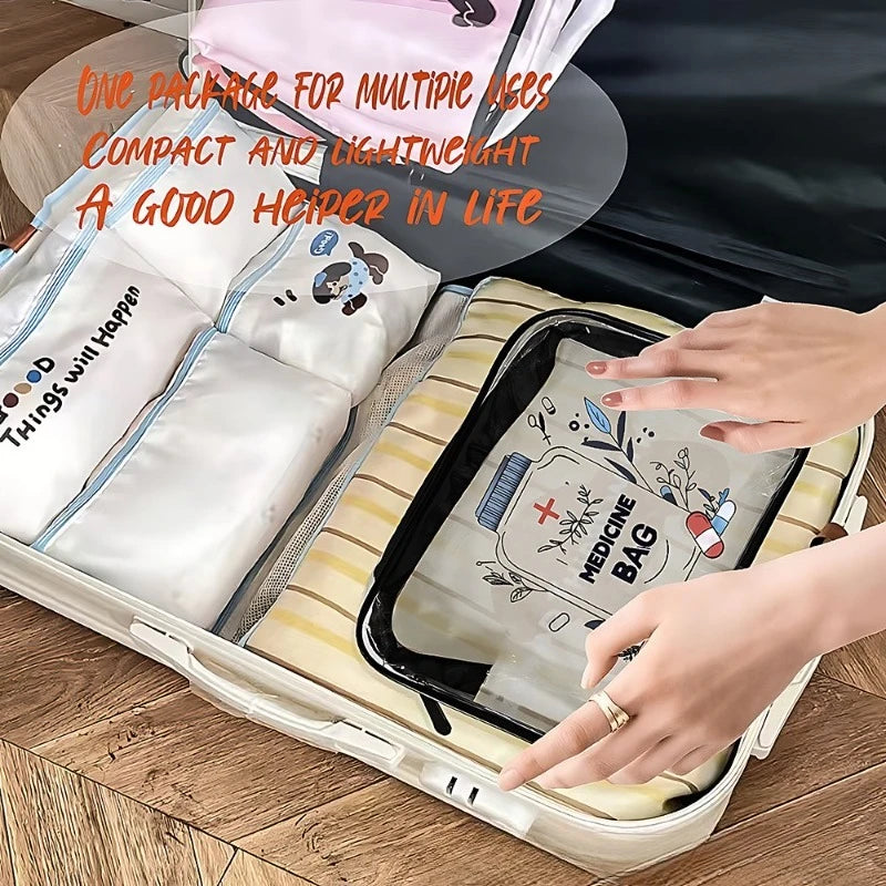 Transparent Travel Makeup Bag with Large Capacity Organizer
