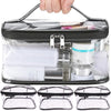 Clear transparent storage bag with zipper for toys, cosmetics, and travel items.