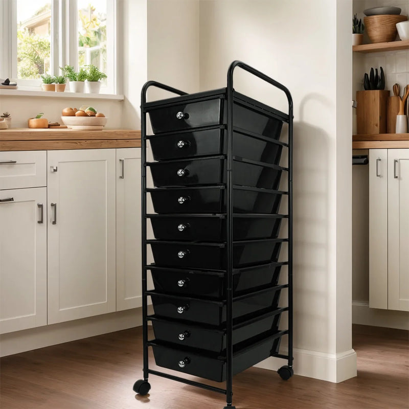 10-Drawer Rolling Storage Cart