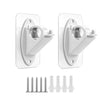 White No-Drill Curtain Rod Brackets shown in various mounting styles, including adhesive and screw options.