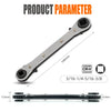 Double-Ended Ratchet Wrench for Refrigeration Valves – 4 Size Options