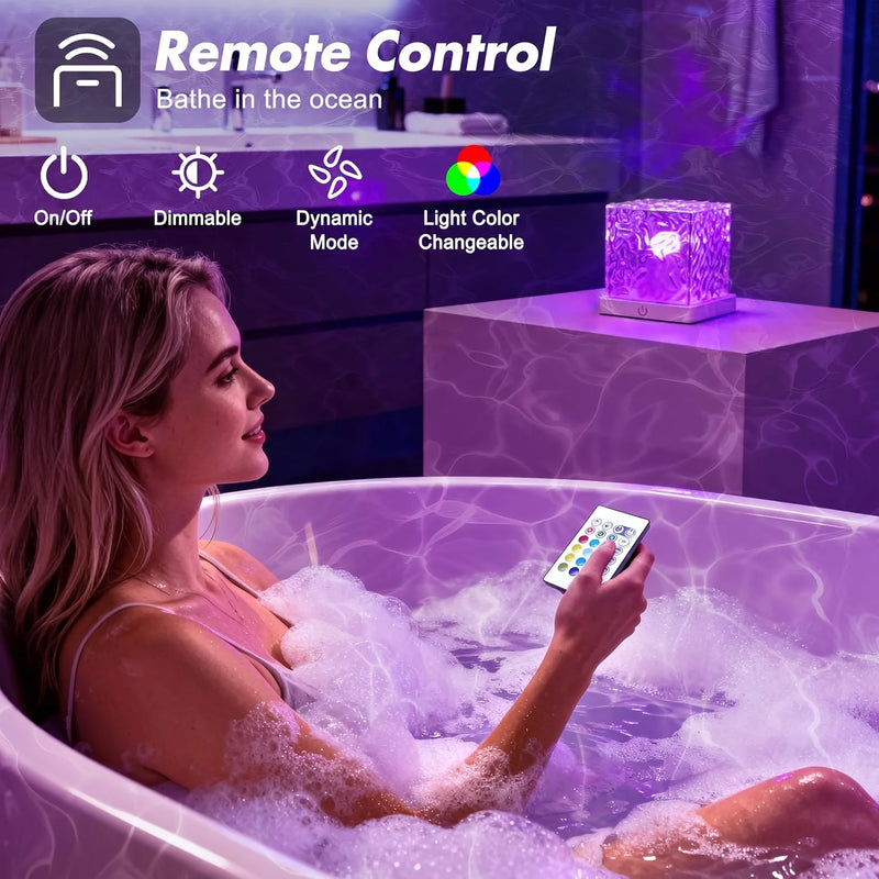 Rechargeable LED Wave Projector Lamp