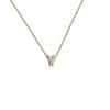 Initial Letter Pendant Necklace with Cubic Zirconia