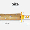 A folding umbrella with a gold handle and white blade, showing dimensions of 23cm and 13.5cm.