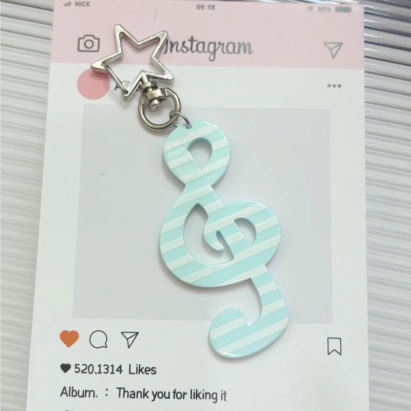 Llavero Acrílico de Nota Musical Kawaii