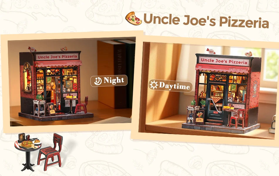 Book Nook DIY Wooden Miniature Kit with LED Lighting