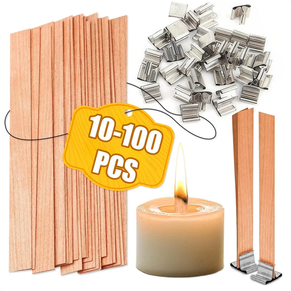 Natural Wooden Wick Candle Wicks for DIY Aromatherapy