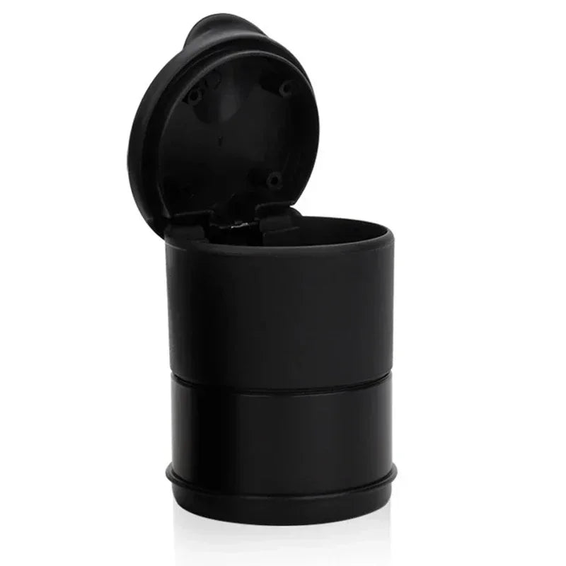 Portable Car Ashtray with LED Light & Trash Compartment