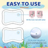Illustration showing instructions for filling an inflatable baby water play mat with water or air.