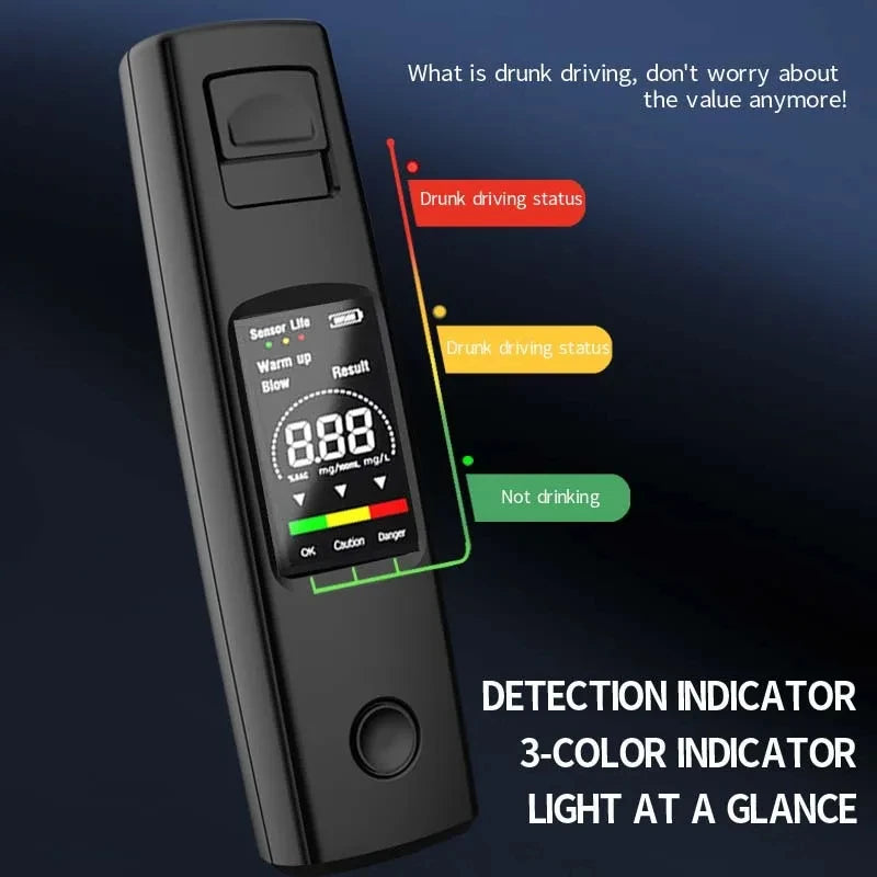 Portable Digital Breathalyzer with Type-C Charging