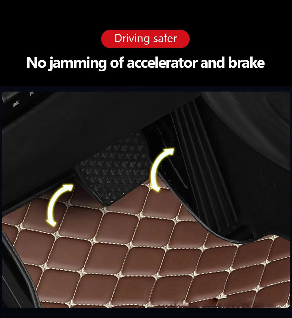 Universal All-Weather 4-Piece PU Leather Car Floor Mats
