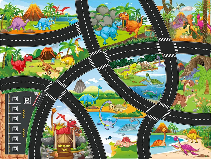 Set de 10 Vehículos de Construcción con Camión Almacenador