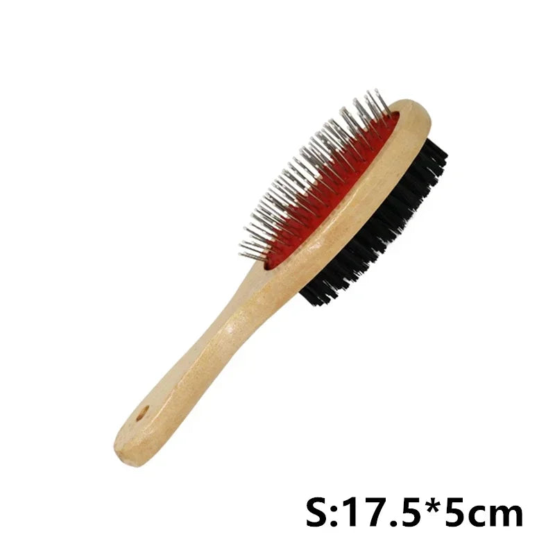 Wooden Double-Sided Pet Grooming Comb