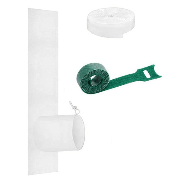 Juego de kits de sellado de ventanas blanco y verde, incluye tapón de espuma, sello flexible y junta cilíndrica.